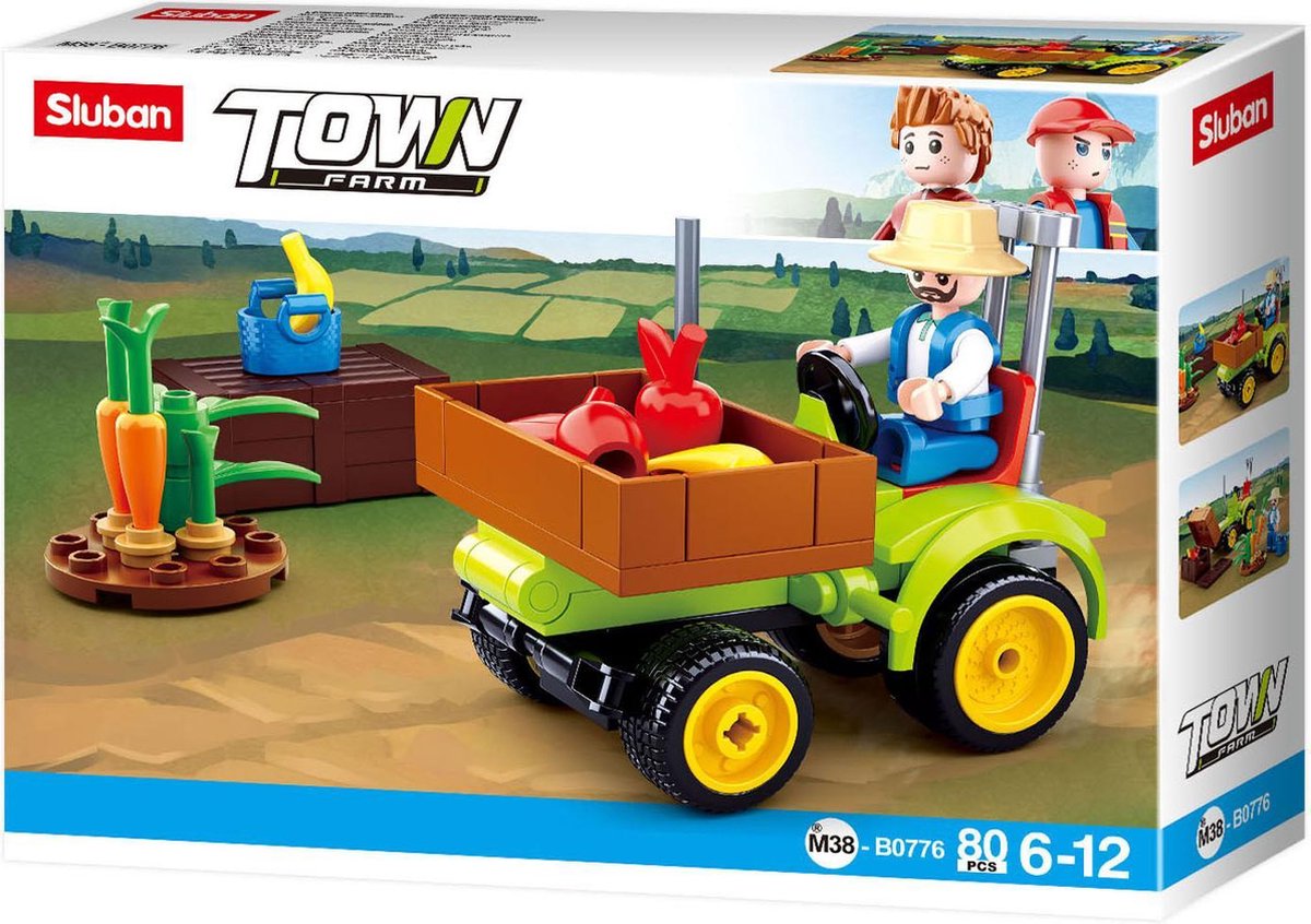 Sluban oogst traktor Town junior 14,1 x 19 cm 80 delig