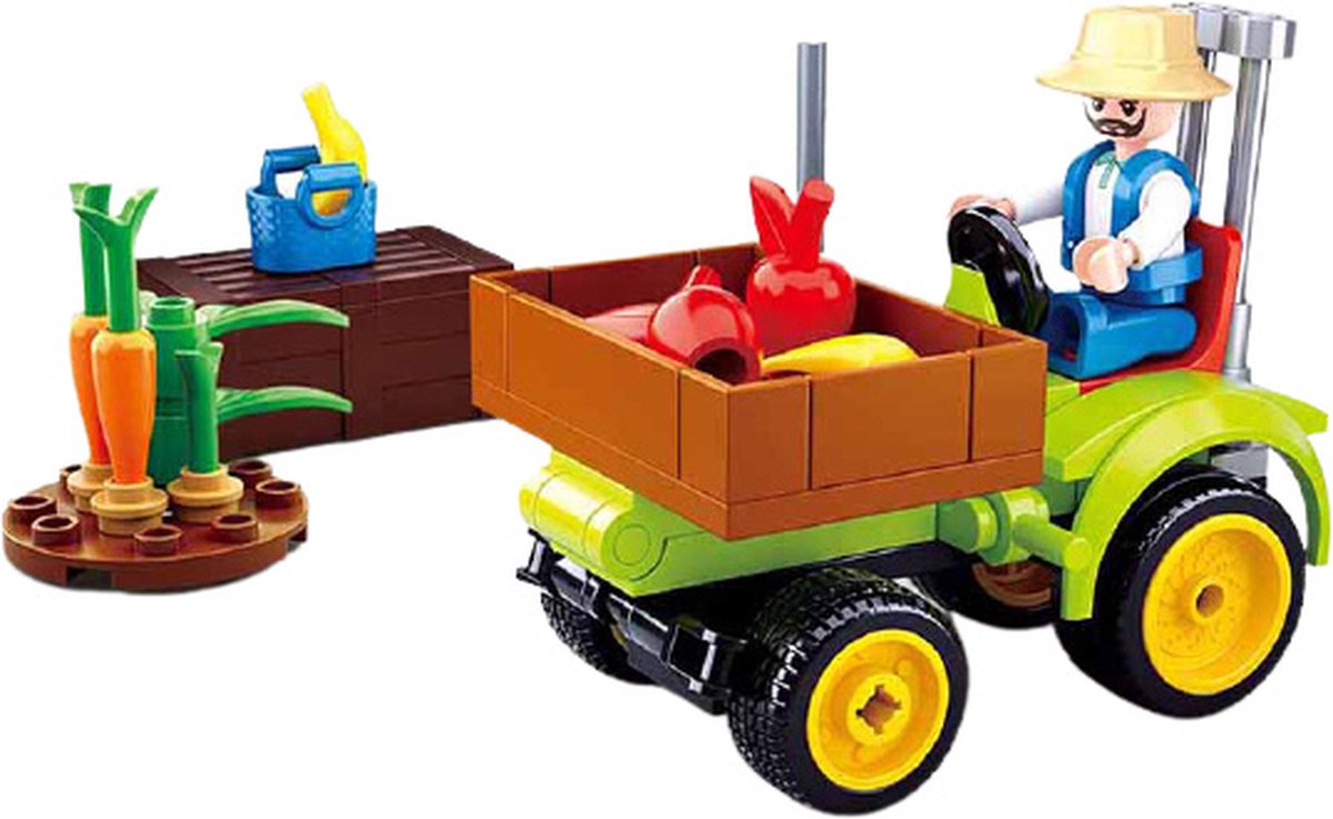 Sluban oogst traktor Town junior 14,1 x 19 cm 80 delig