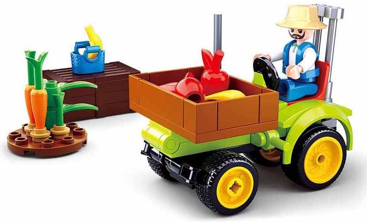 Sluban oogst traktor Town junior 14,1 x 19 cm 80 delig