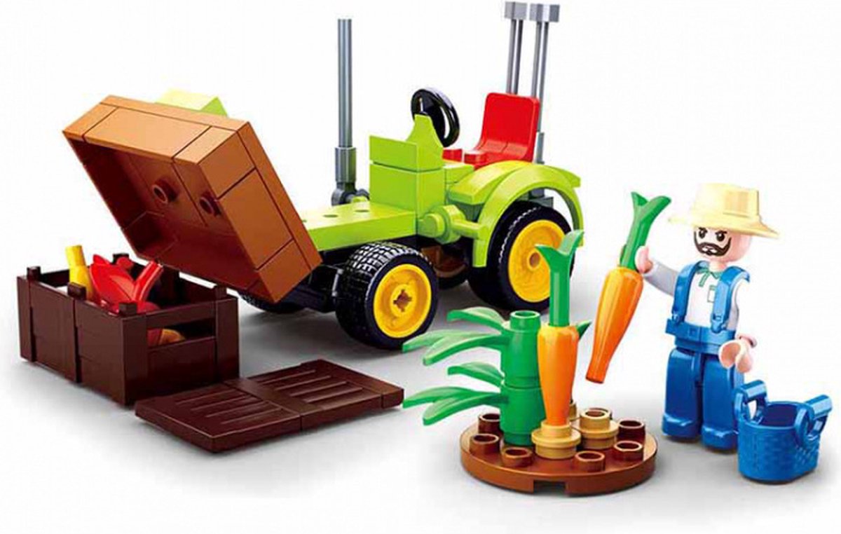 Sluban oogst traktor Town junior 14,1 x 19 cm 80 delig