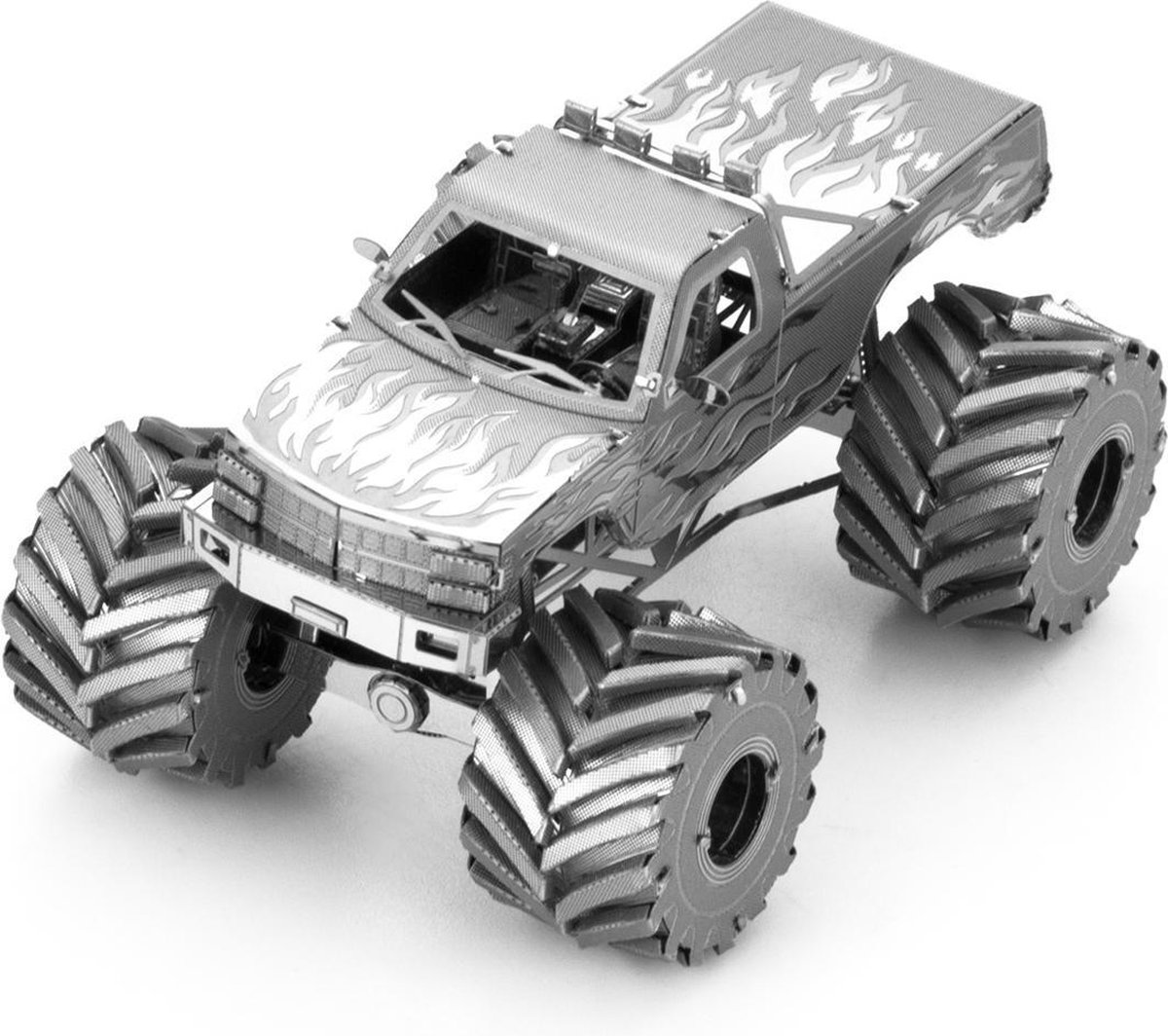 Metal Earth modelbouwset Monster Truck staal zilver 2 delig - Zwart