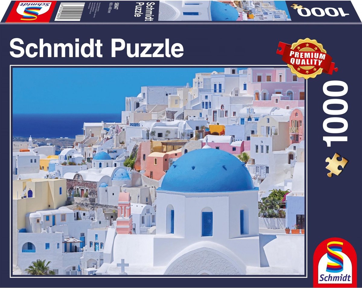 999Games legpuzzel Santorini & Cyclades 37,3 x 27,2 cm 1000 stukjes