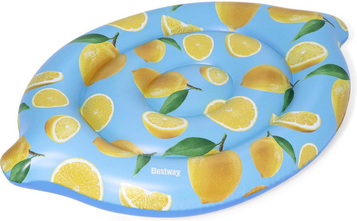 Bestway luchtbed Lemon junior 176 x 122 cm vinyl/geel - Azul
