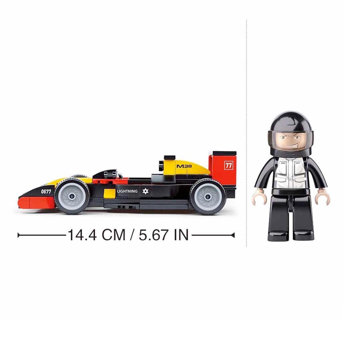 Sluban Car club: race auto (M38 B0677) - Zwart