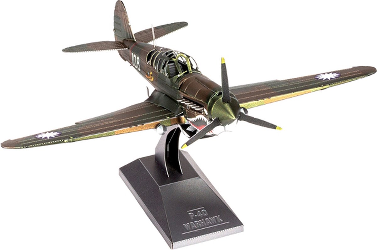 Metal Earth modelbouwset P 40 Warhawk staal zilver/koper 2 delig