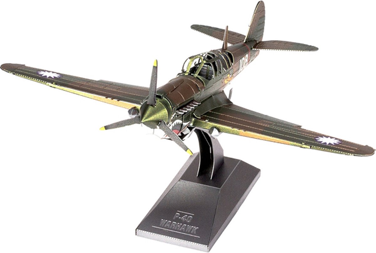 Metal Earth modelbouwset P 40 Warhawk staal zilver/koper 2 delig