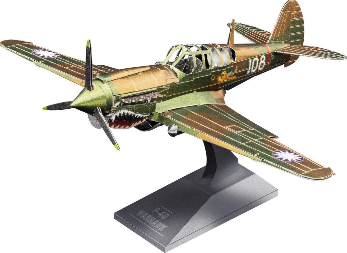 Metal Earth modelbouwset P 40 Warhawk staal zilver/koper 2 delig