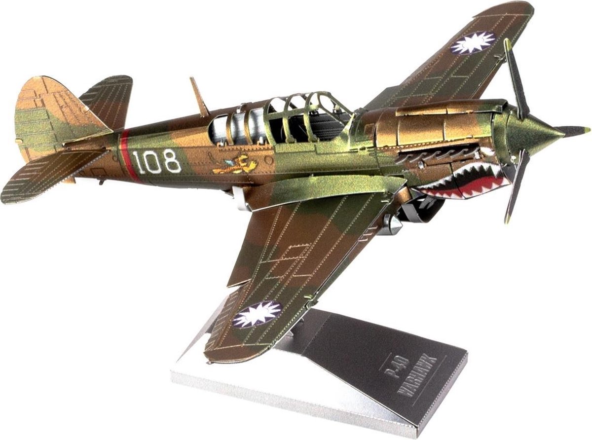 Metal Earth modelbouwset P 40 Warhawk staal zilver/koper 2 delig