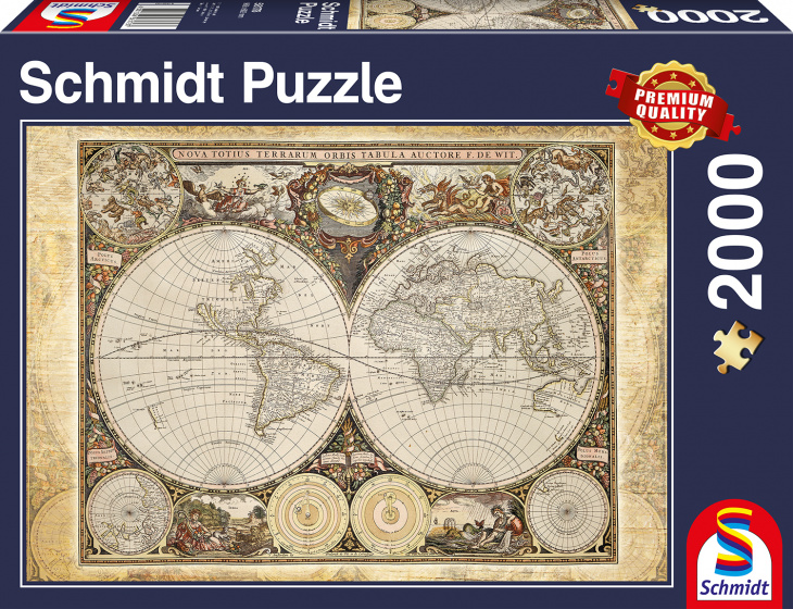 Schmidt Puzzle legpuzzel Historische kaart wereld 2000 stukjes