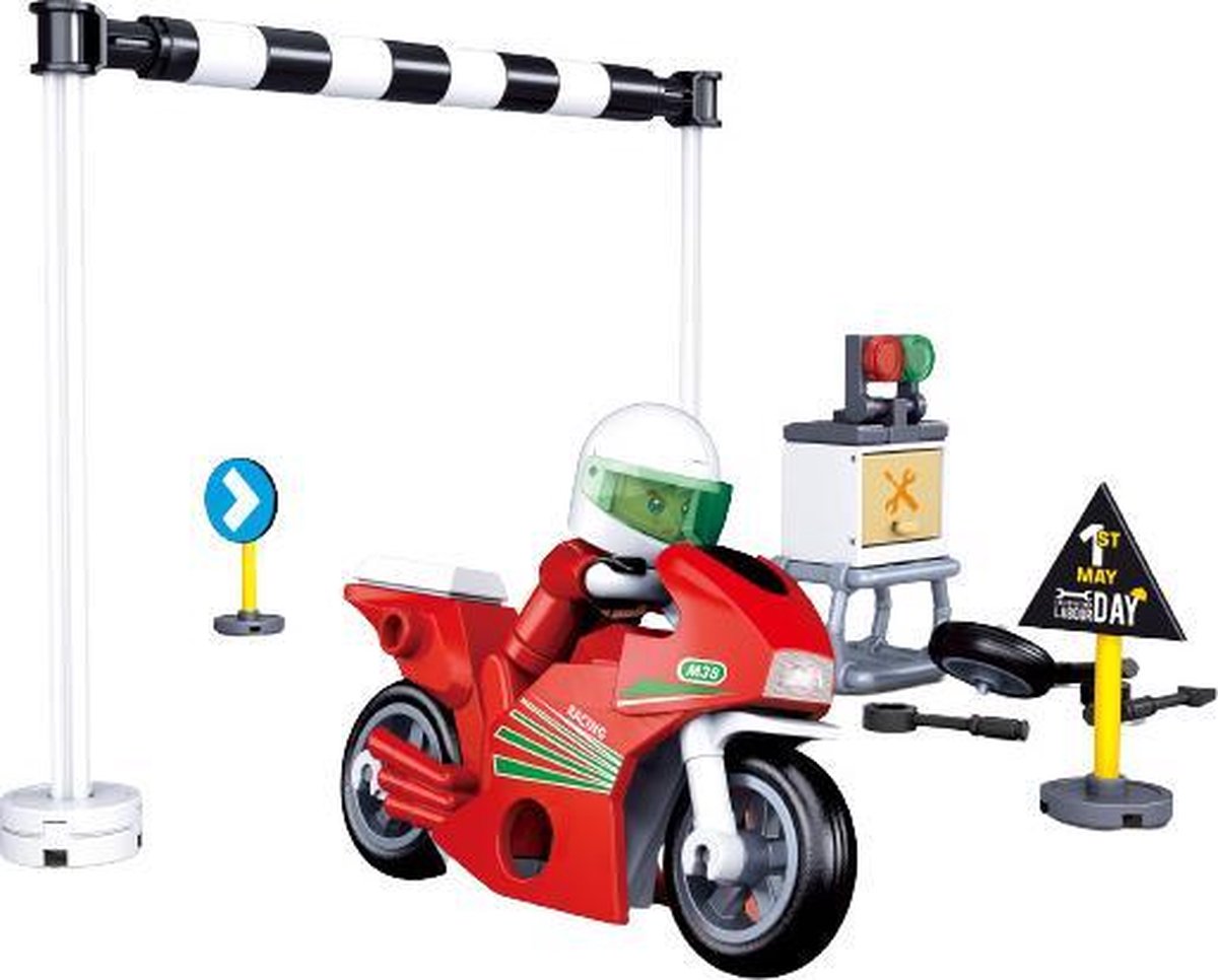 Sluban racemotor Town junior 16,5 x 14,1 cm 60 delig