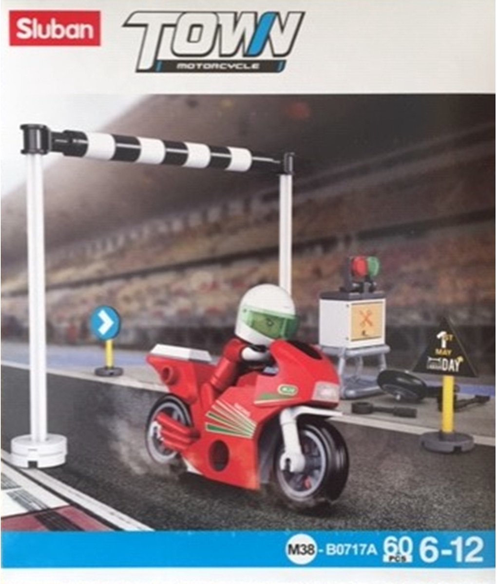 Sluban racemotor Town junior 16,5 x 14,1 cm 60 delig