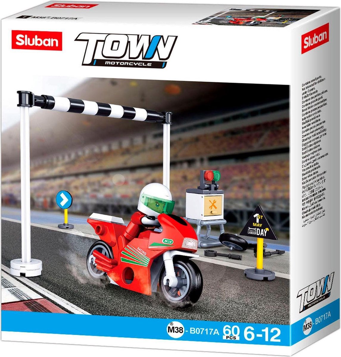 Sluban racemotor Town junior 16,5 x 14,1 cm 60 delig
