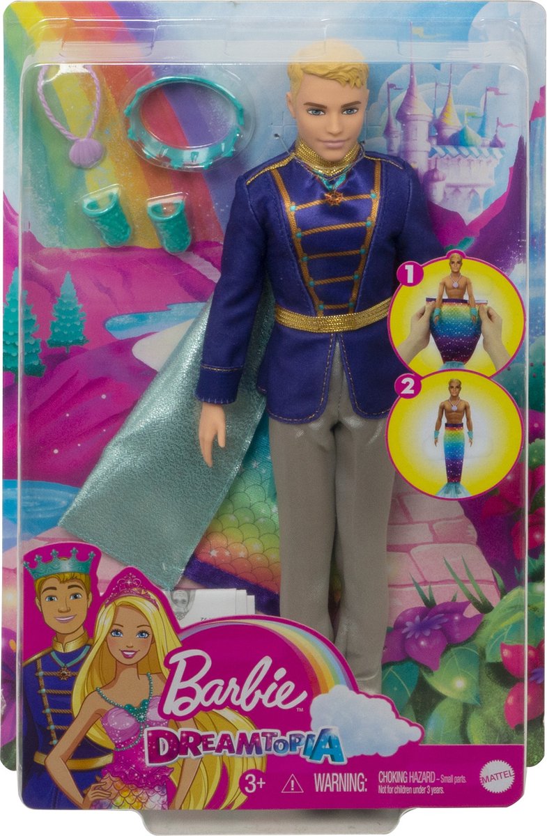 Mattel Barbie tienerpop Dreamtopia: Prins meisjes 35 cm paars 5 delig - Roze
