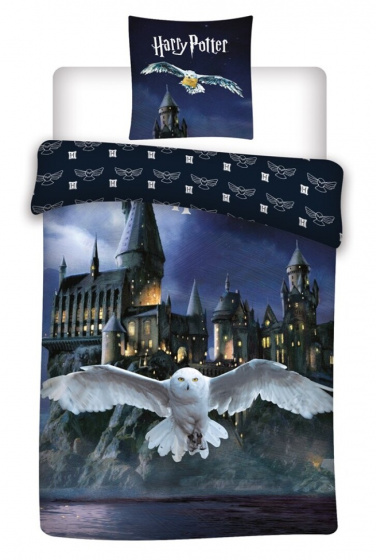 Harry Potter dekbedovertrek Hedwig 140 x 200 cm katoen - Blauw