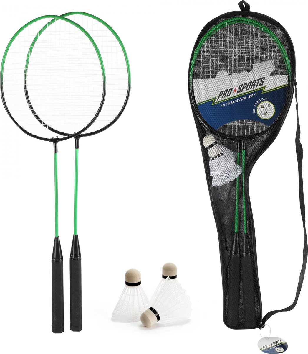 Toi-Toys Toi Toys badmintonset Pro Sports staal groen 5 delig