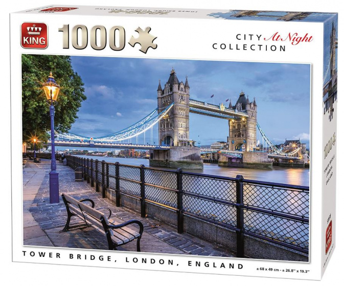 King legpuzzel Tower Bridge Londen 68 x 49 cm 1000 stukjes - Wit