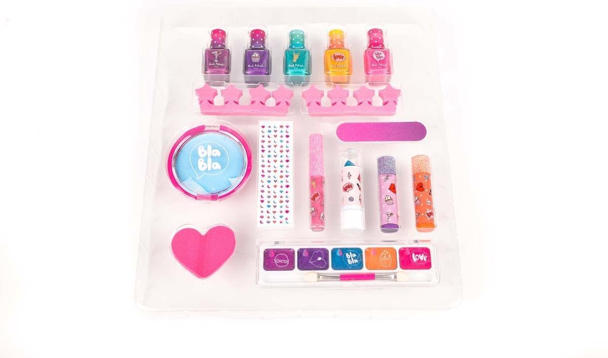 Top1Toys Create It! make up glitterkoffer junior 31 x 28 x 5 cm 16 delig - Roze