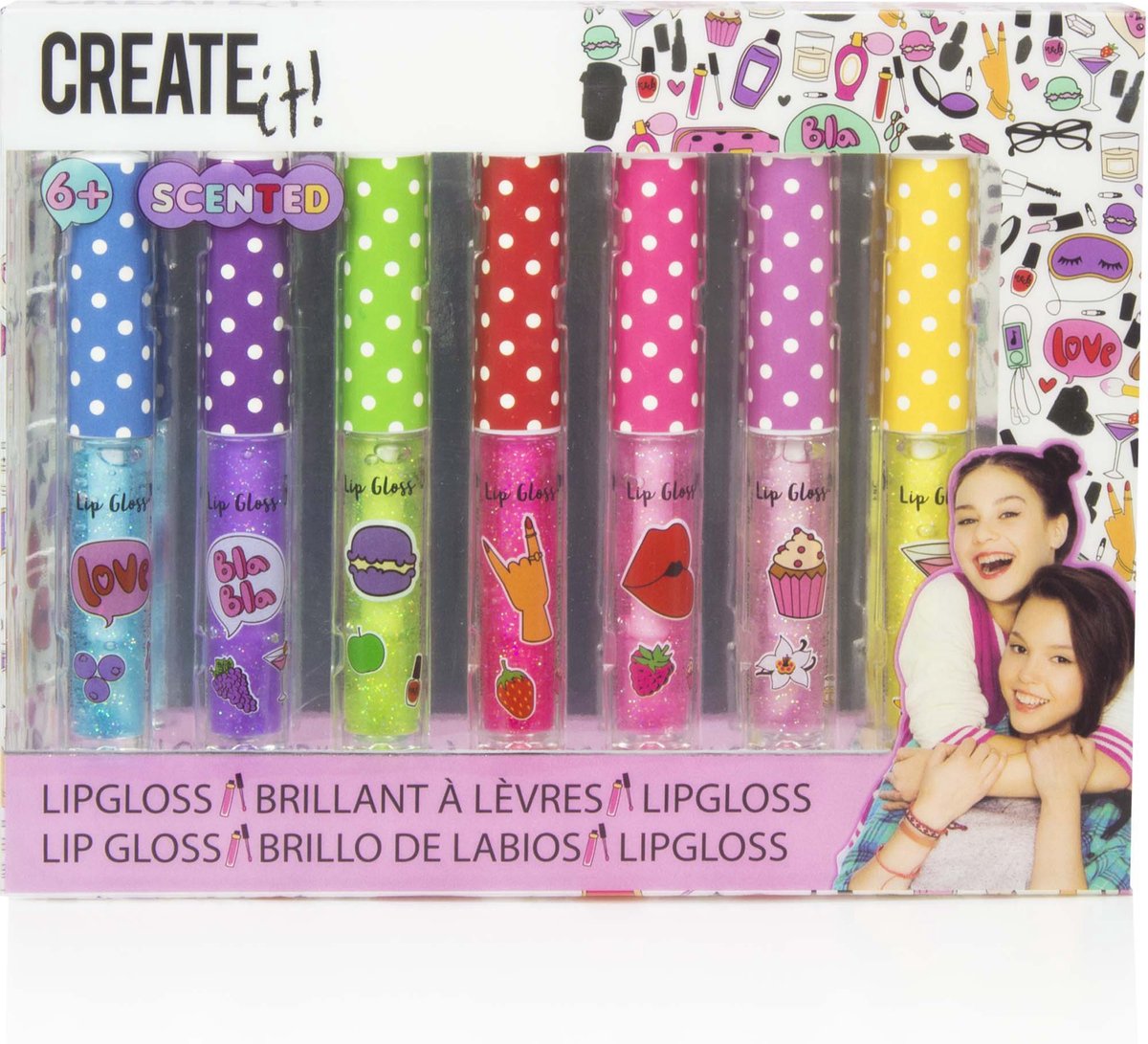 Top1Toys Create It! lipgloss set glitter en geur junior 7 delig