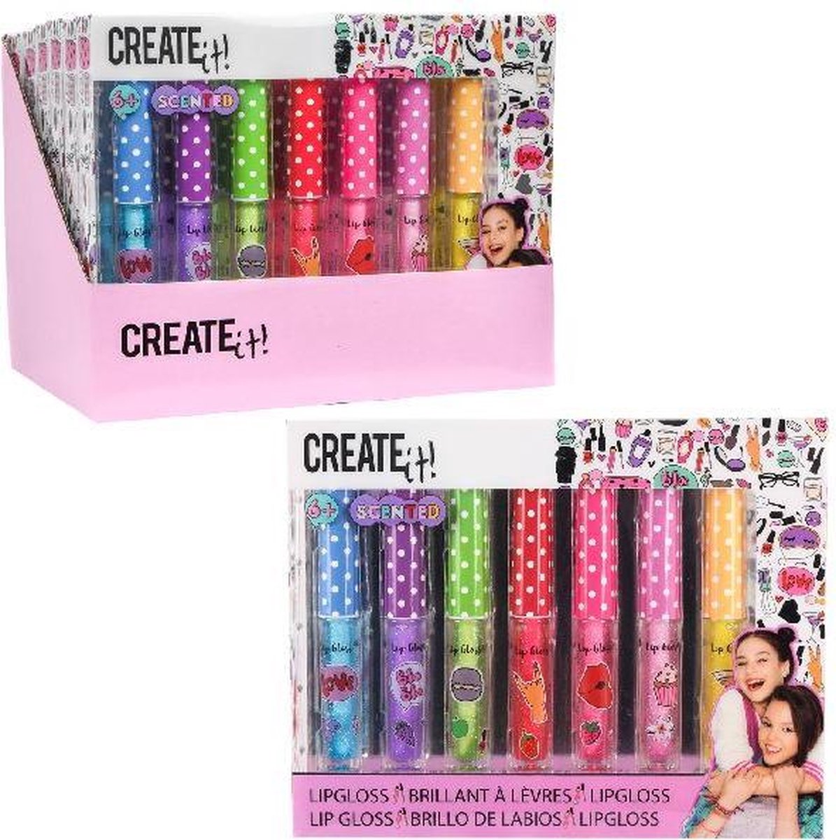 Top1Toys Create It! lipgloss set glitter en geur junior 7 delig