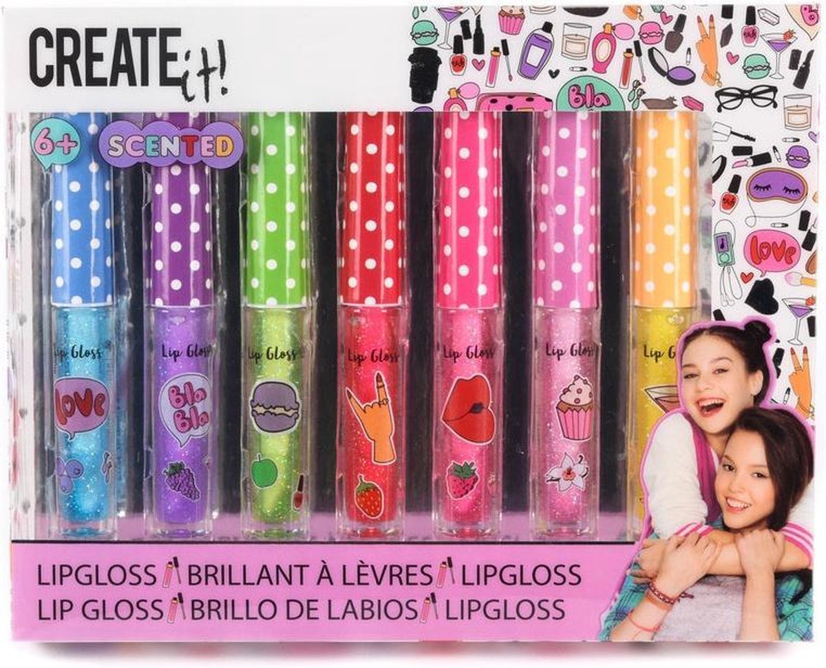 Top1Toys Create It! lipgloss set glitter en geur junior 7 delig