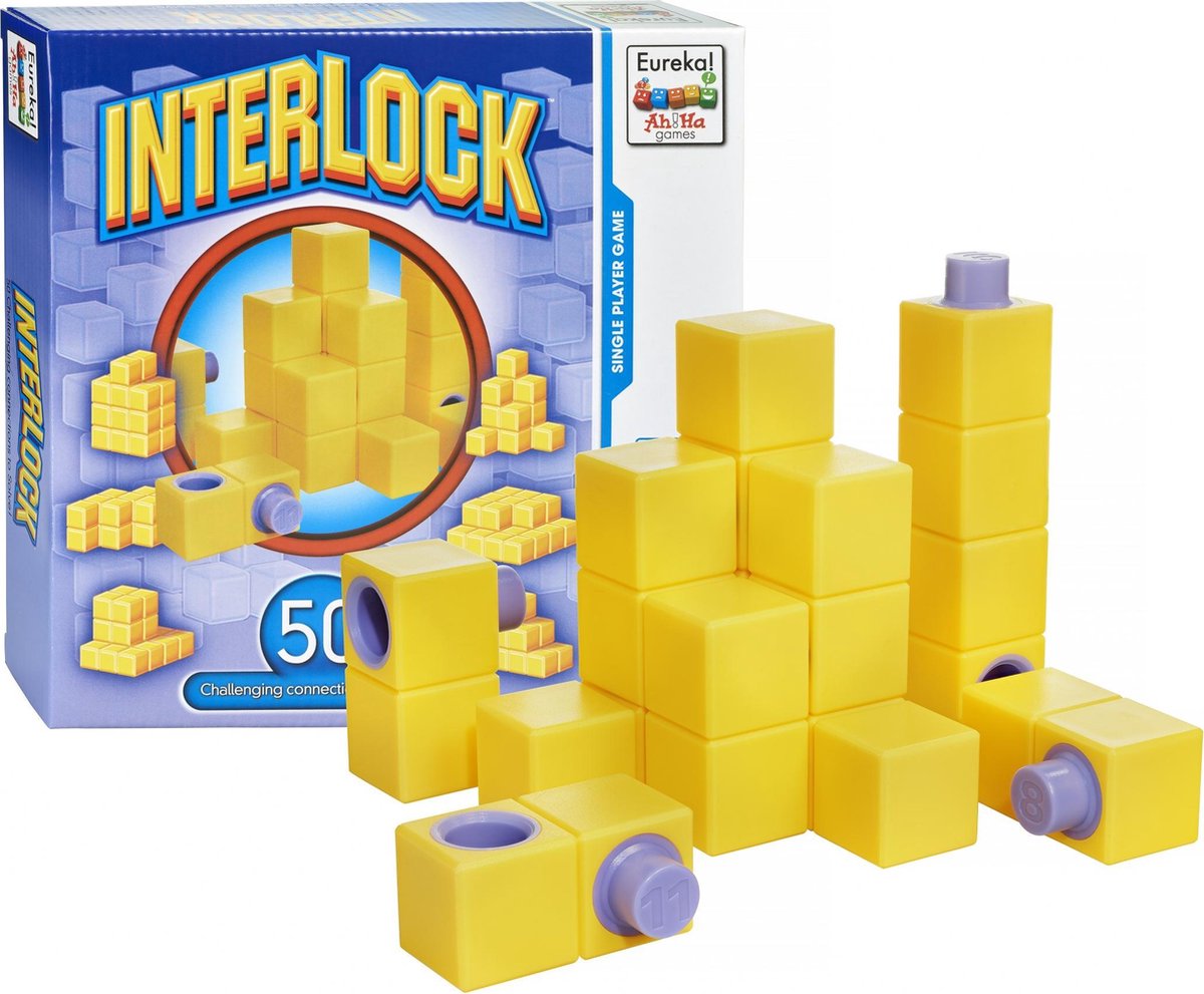 Eureka Ah!Ha Games puzzel Interlock junior geel 12 delig
