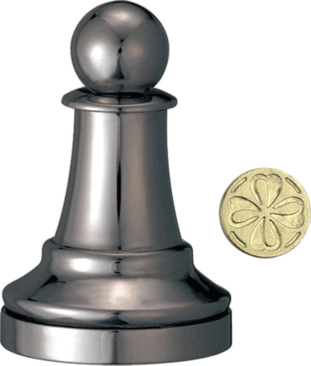 Huzzle Cast schaakpuzzel Chess Pawn 5,8 cm staal - Zwart