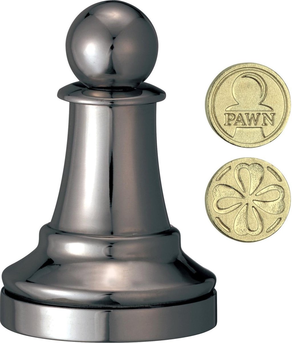 Huzzle Cast schaakpuzzel Chess Pawn 5,8 cm staal - Zwart