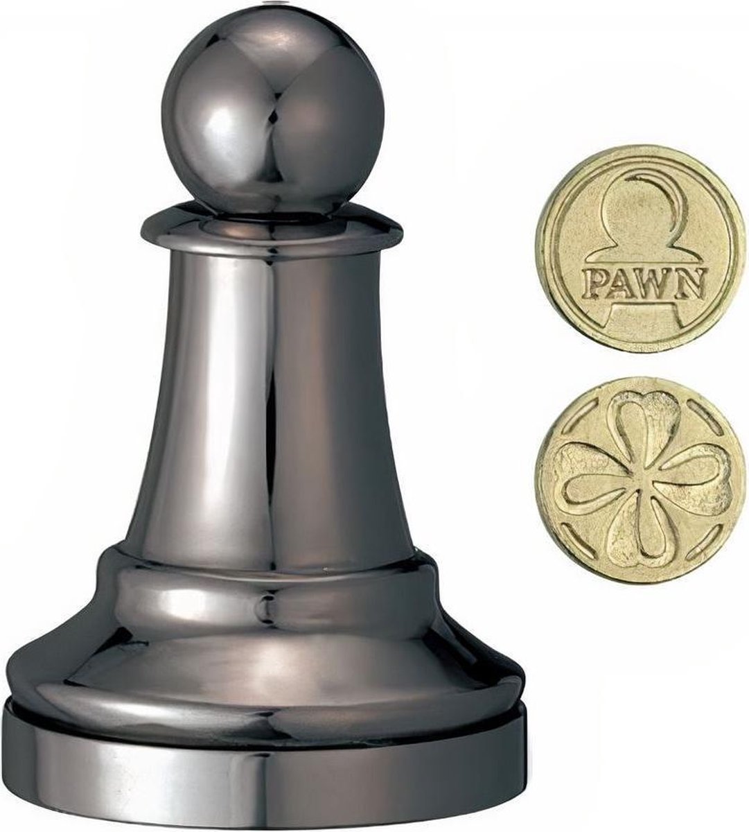 Huzzle Cast schaakpuzzel Chess Pawn 5,8 cm staal - Zwart