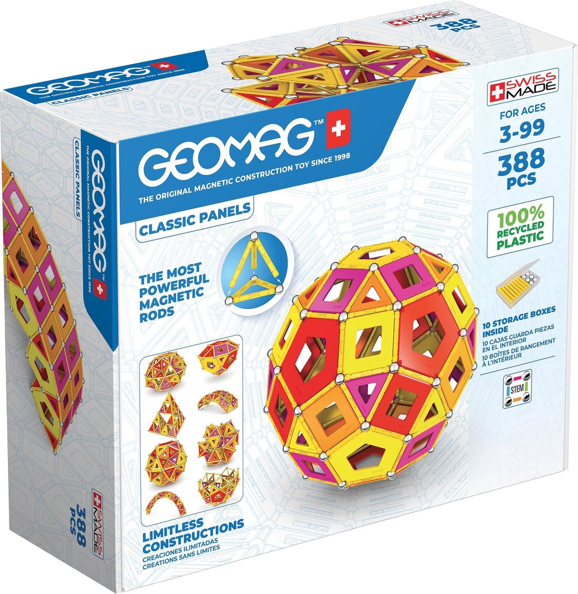 Geomag bouwpakket Classic Panels junior neodymium 388 delig