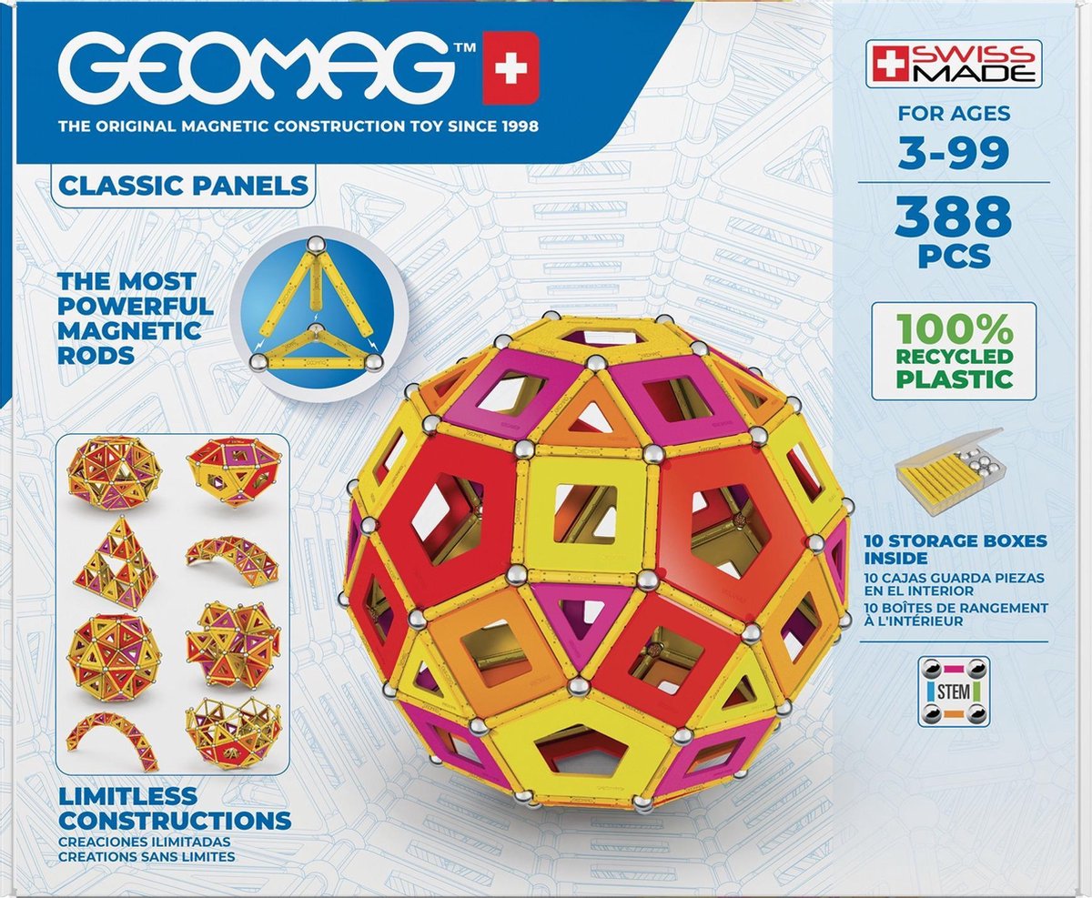 Geomag bouwpakket Classic Panels junior neodymium 388 delig