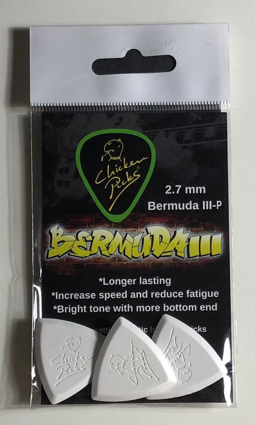 ChickenPicks Tritone III Series Bermuda III 2.7 mm-P plectrums (3 stuks)