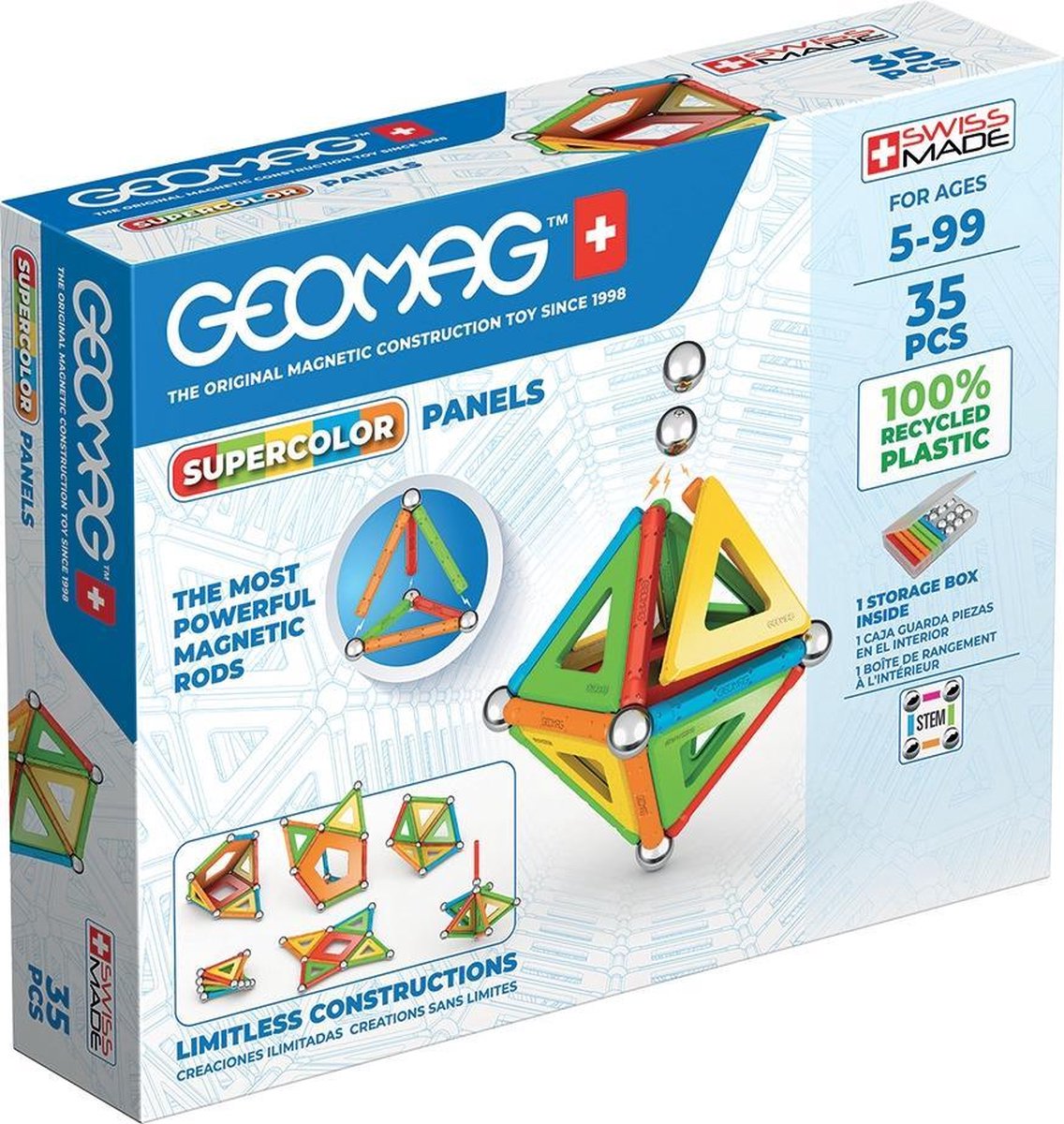 Geomag bouwpakket SuperColor Panels junior neodymium 35 delig