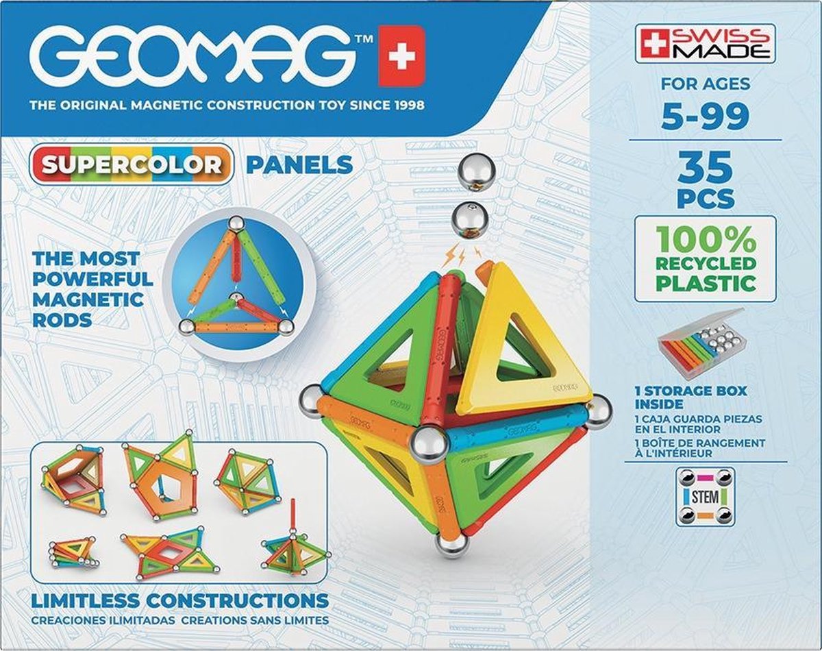 Geomag bouwpakket SuperColor Panels junior neodymium 35 delig