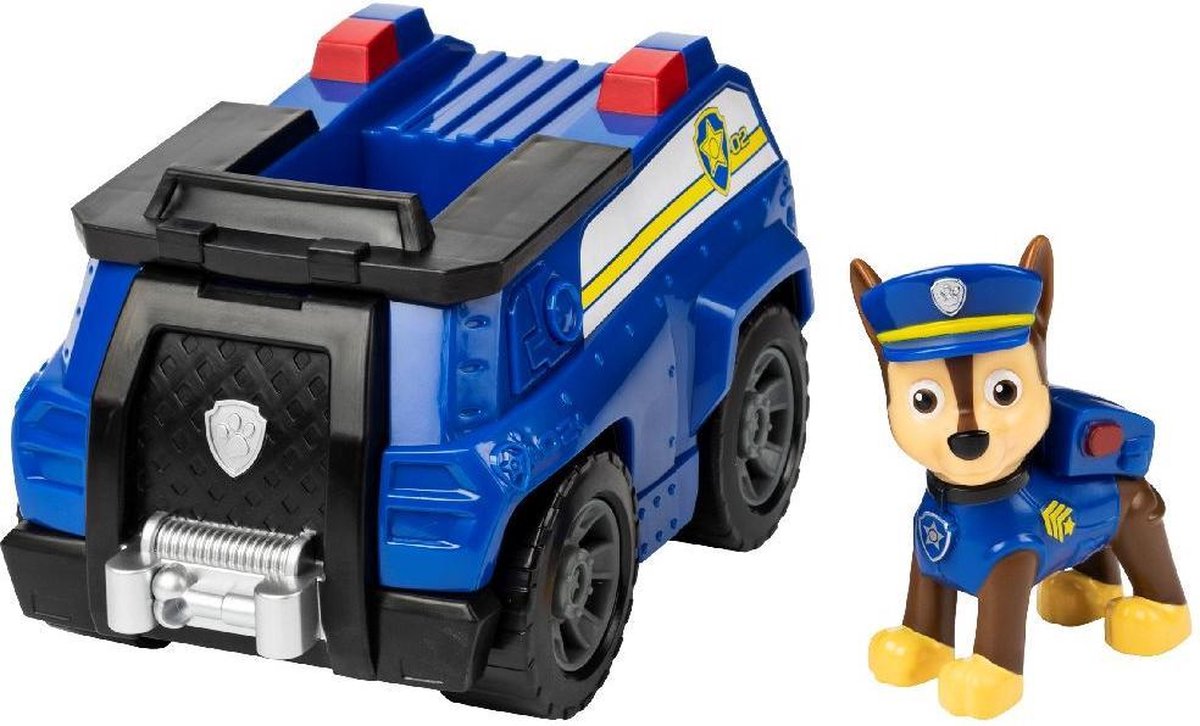 Paw Patrol Nickelodeon speelset Chase 14 cm blauw/geel
