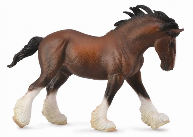 Collecta paarden: Clydesdale hengst 20 cm - Bruin