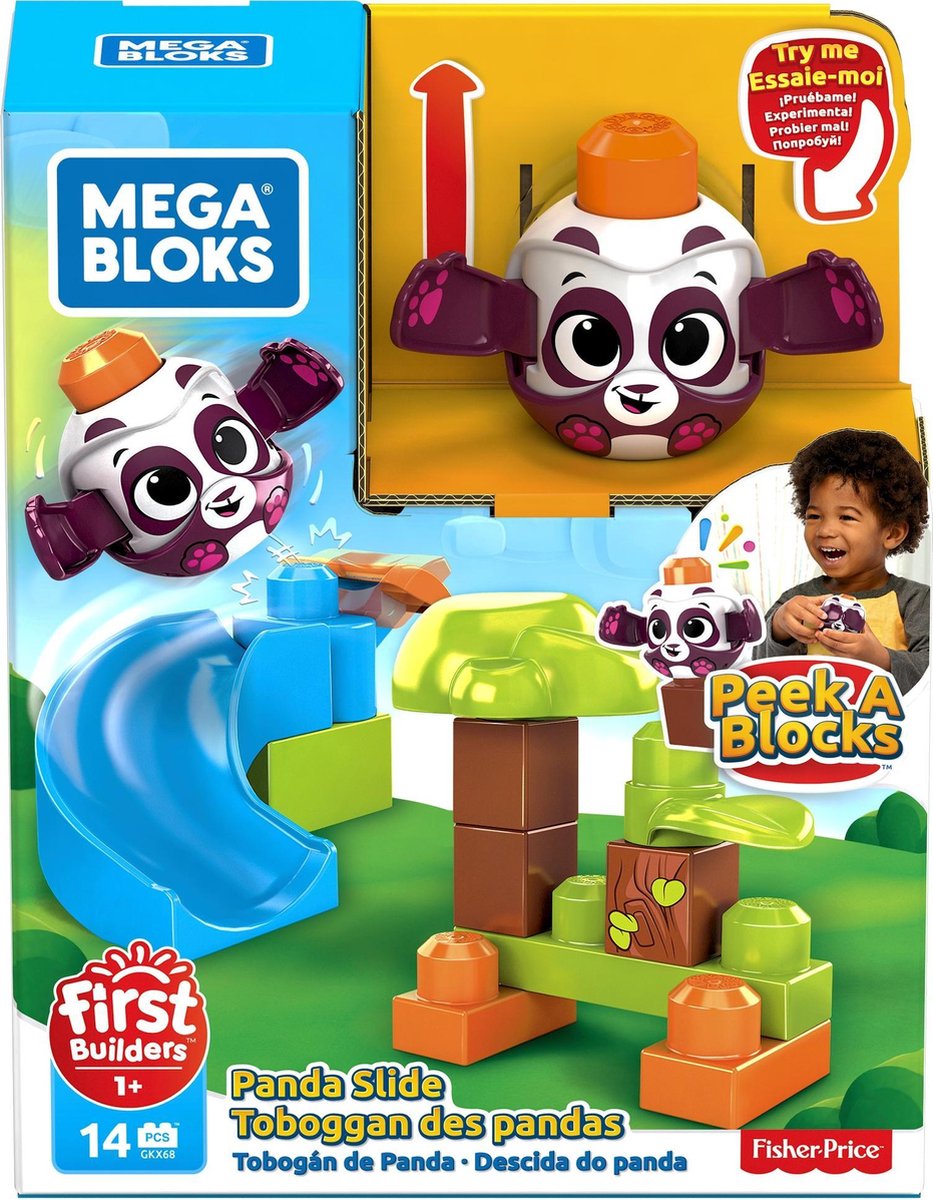 Mega Bloks constructiespeelgoed Panda glijbaan 14 delig