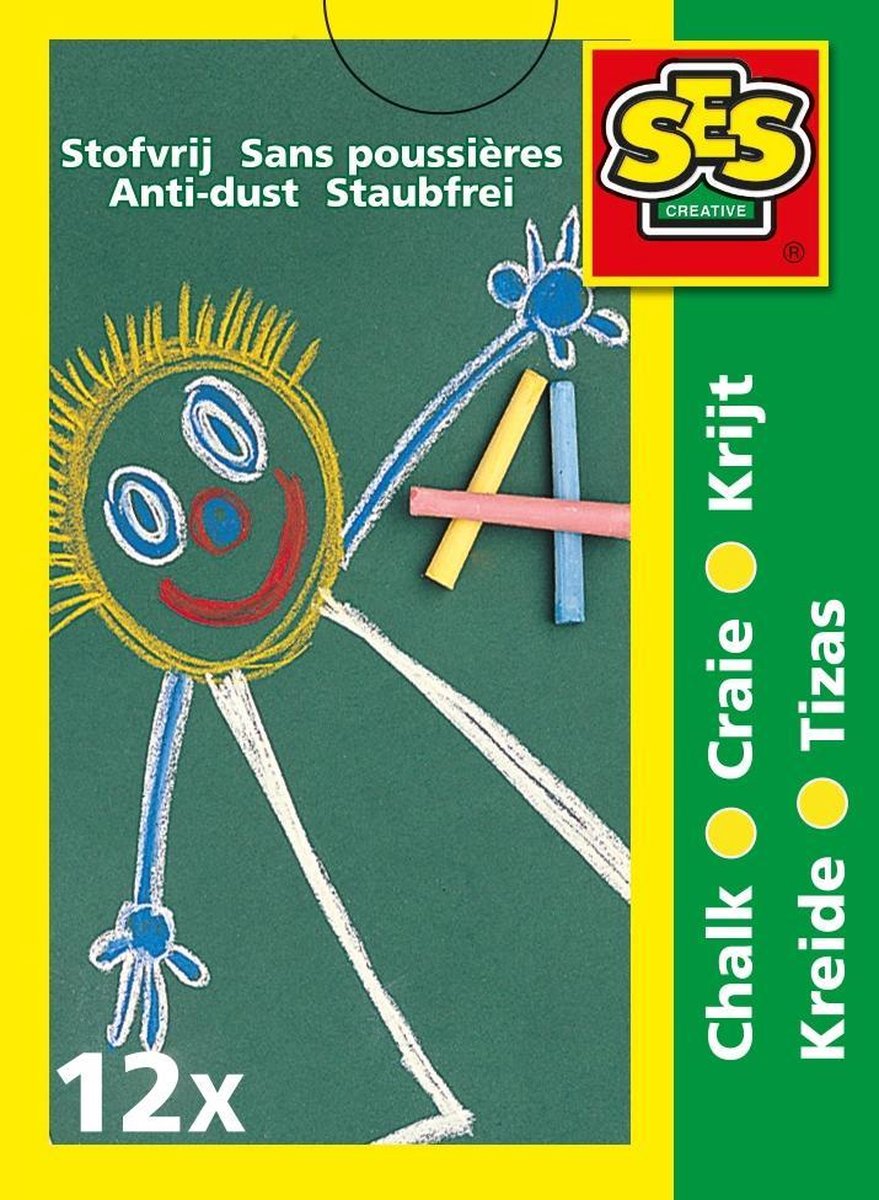 Ses Creative bordkrijtjes junior kleur 12 stuks