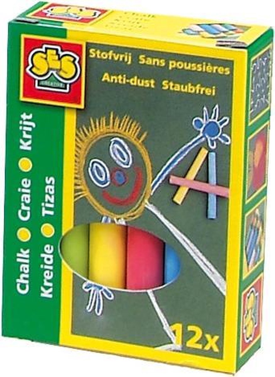 Ses Creative bordkrijtjes junior kleur 12 stuks