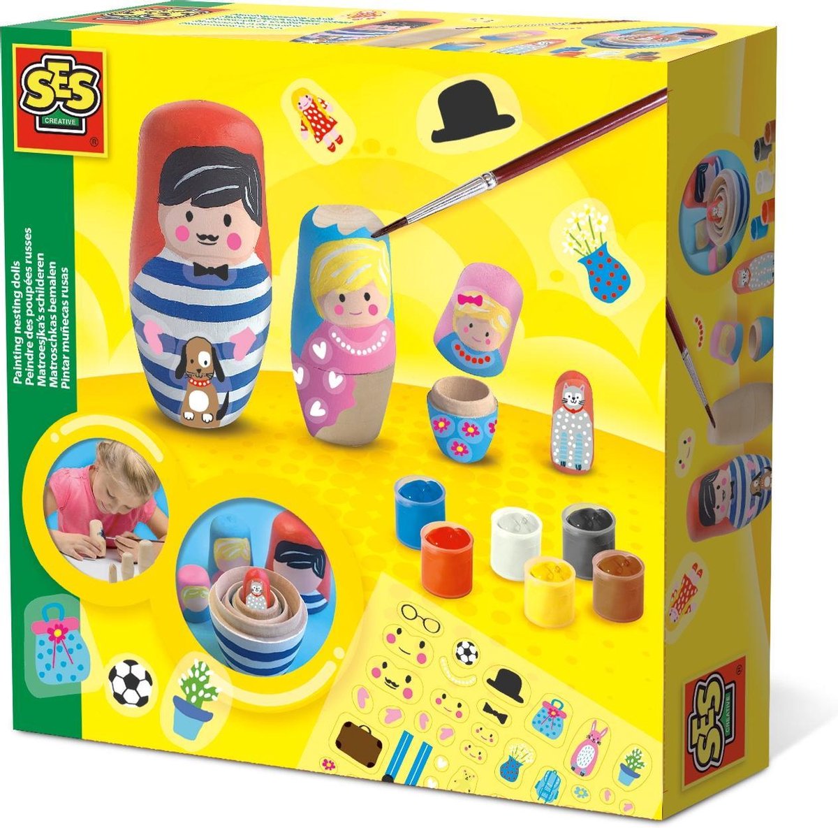 Ses matroesjka's schilderen