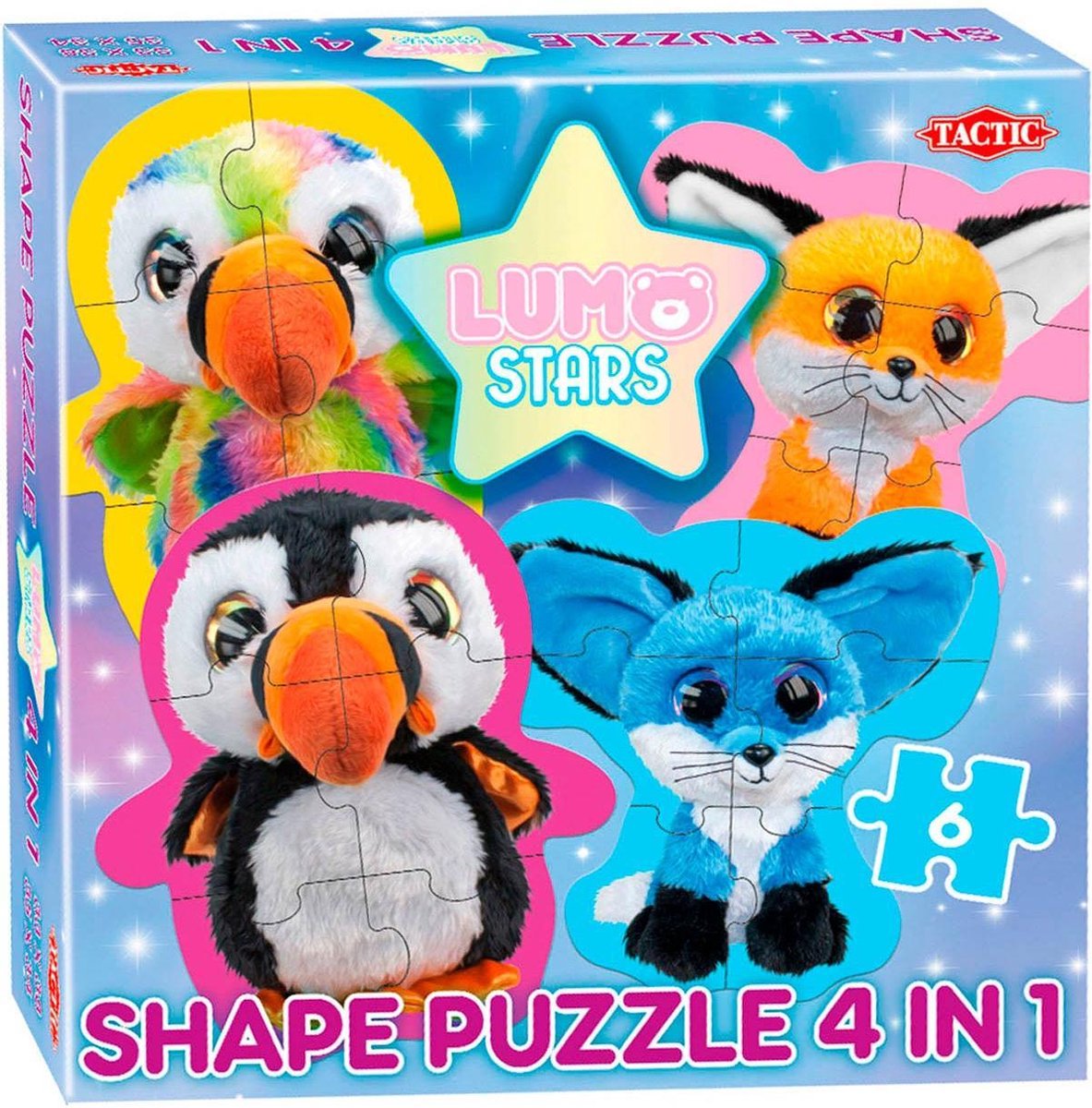 Tactic vormenpuzzel 4 in 1 Lumo Stars junior 12 stukjes