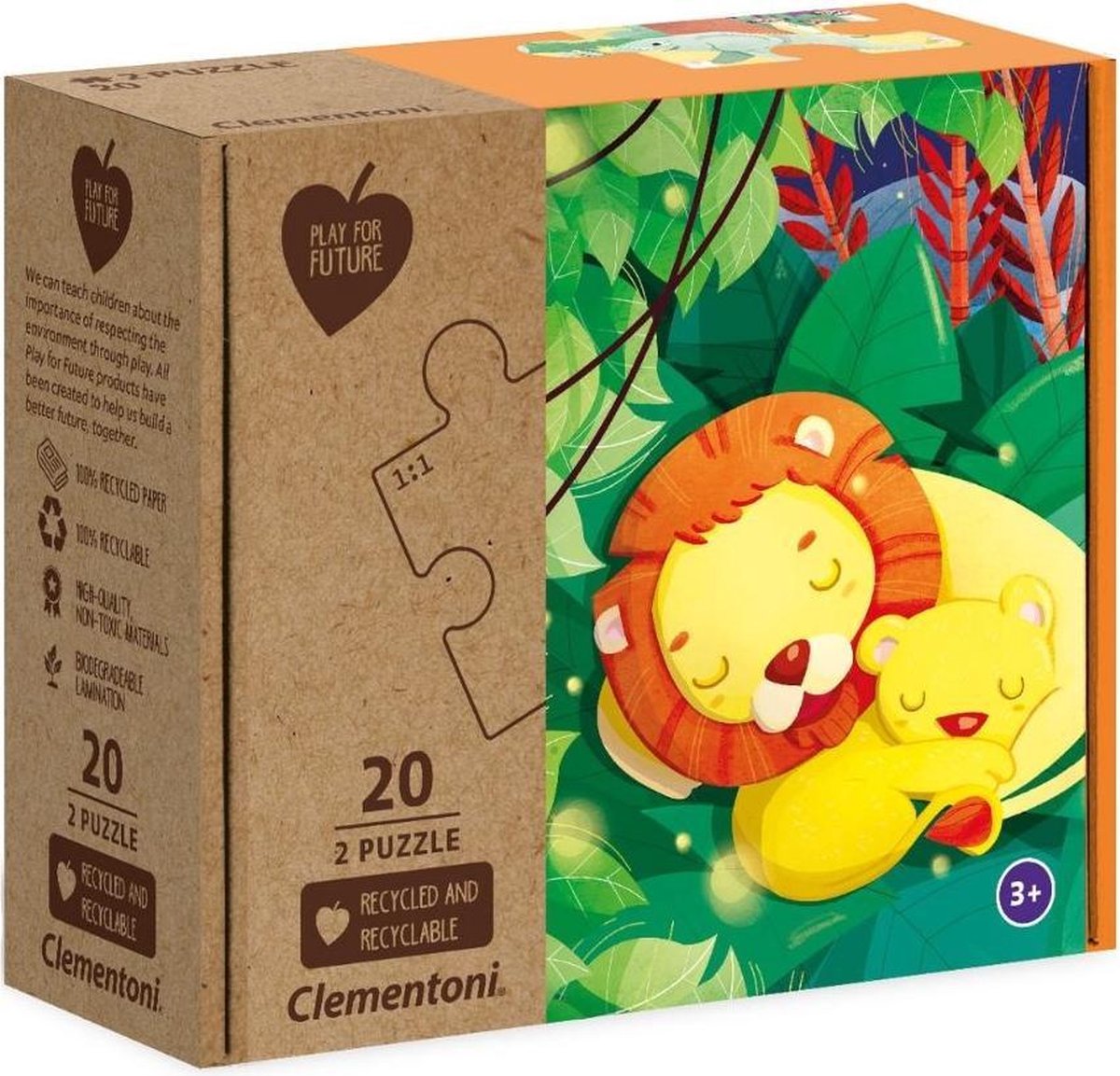 Clementoni legpuzzel Jungle junior 2 in 1 karton 40 stukjes