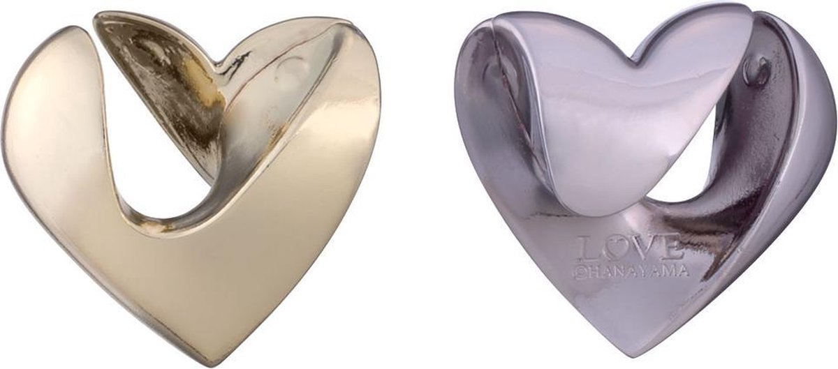 Huzzle breinbreker hart level 1 zink goud/zilver 2 delig