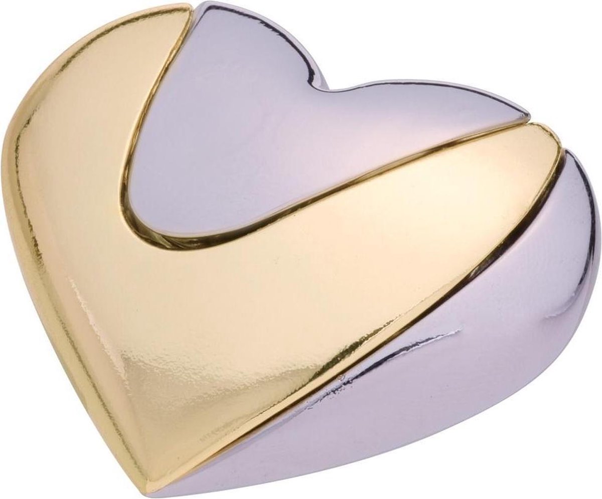 Huzzle breinbreker hart level 1 zink goud/zilver 2 delig