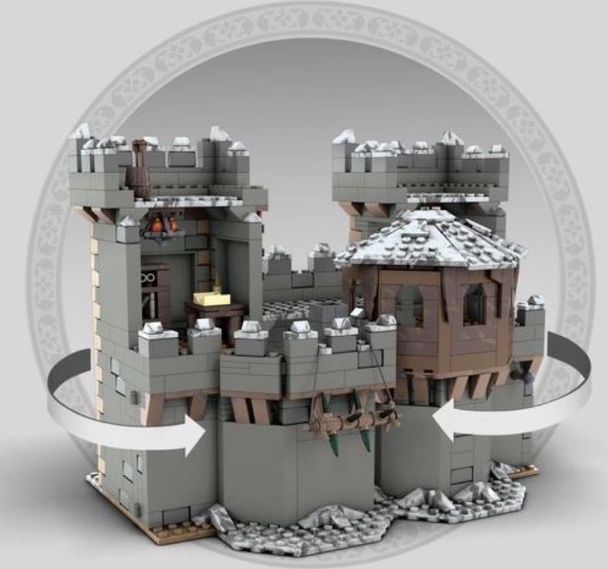 Mega Construx bouwset Battle of Winterfell GOT grijs 1208 delig