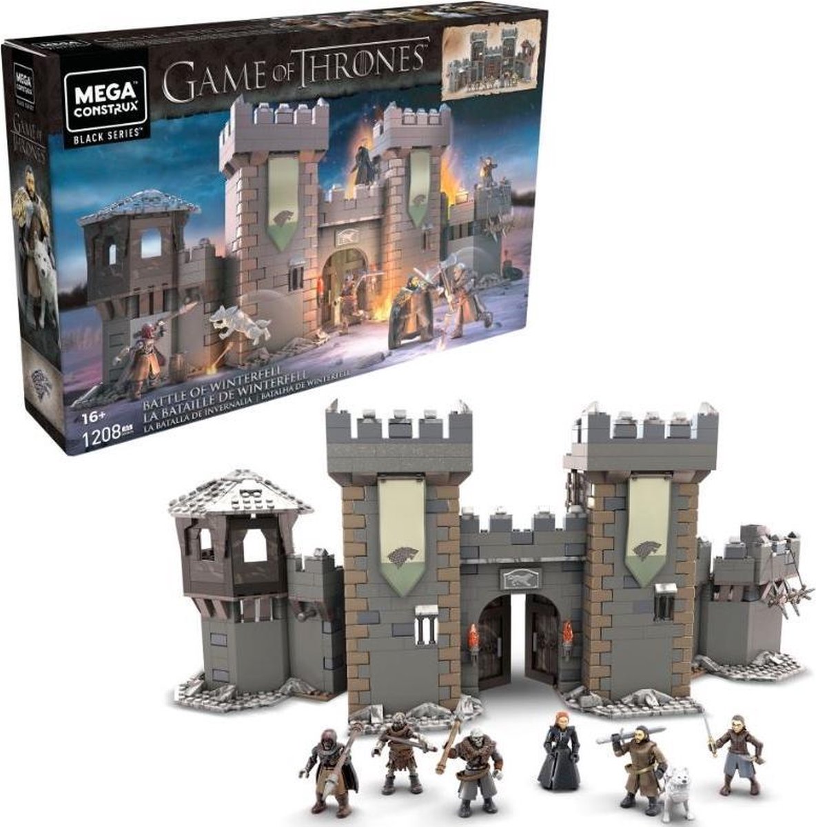 Mega Construx bouwset Battle of Winterfell GOT grijs 1208 delig
