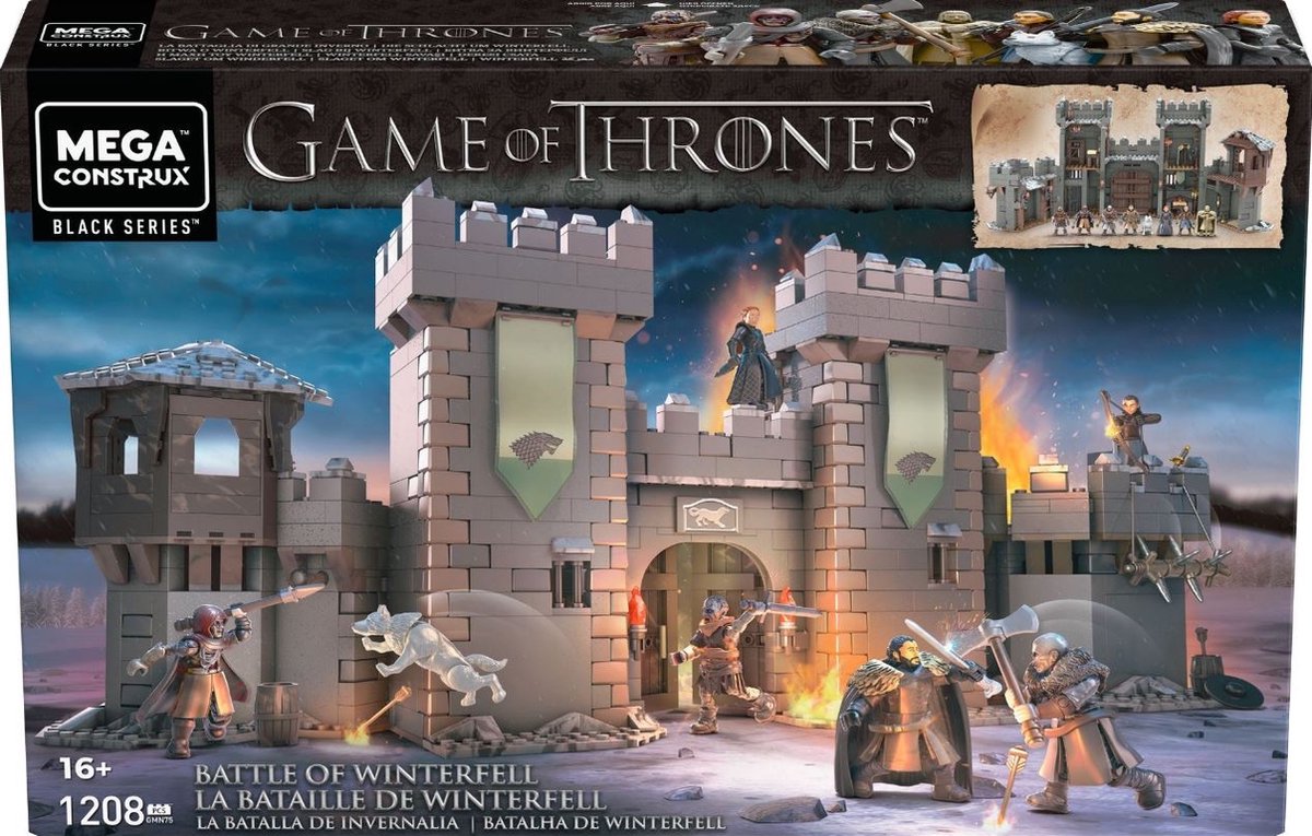 Mega Construx bouwset Battle of Winterfell GOT grijs 1208 delig