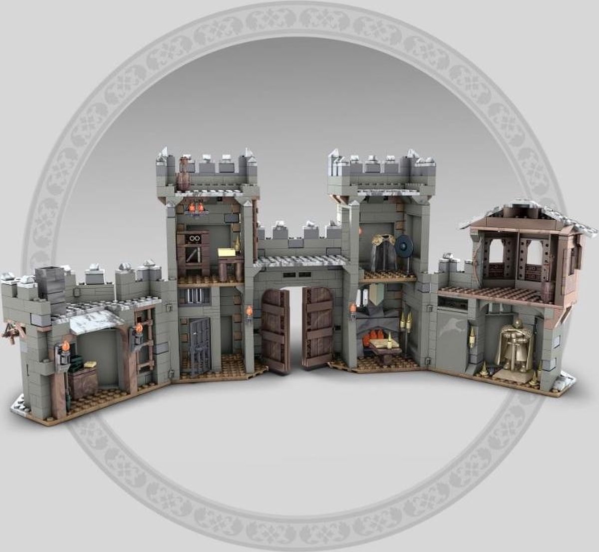 Mega Construx bouwset Battle of Winterfell GOT grijs 1208 delig