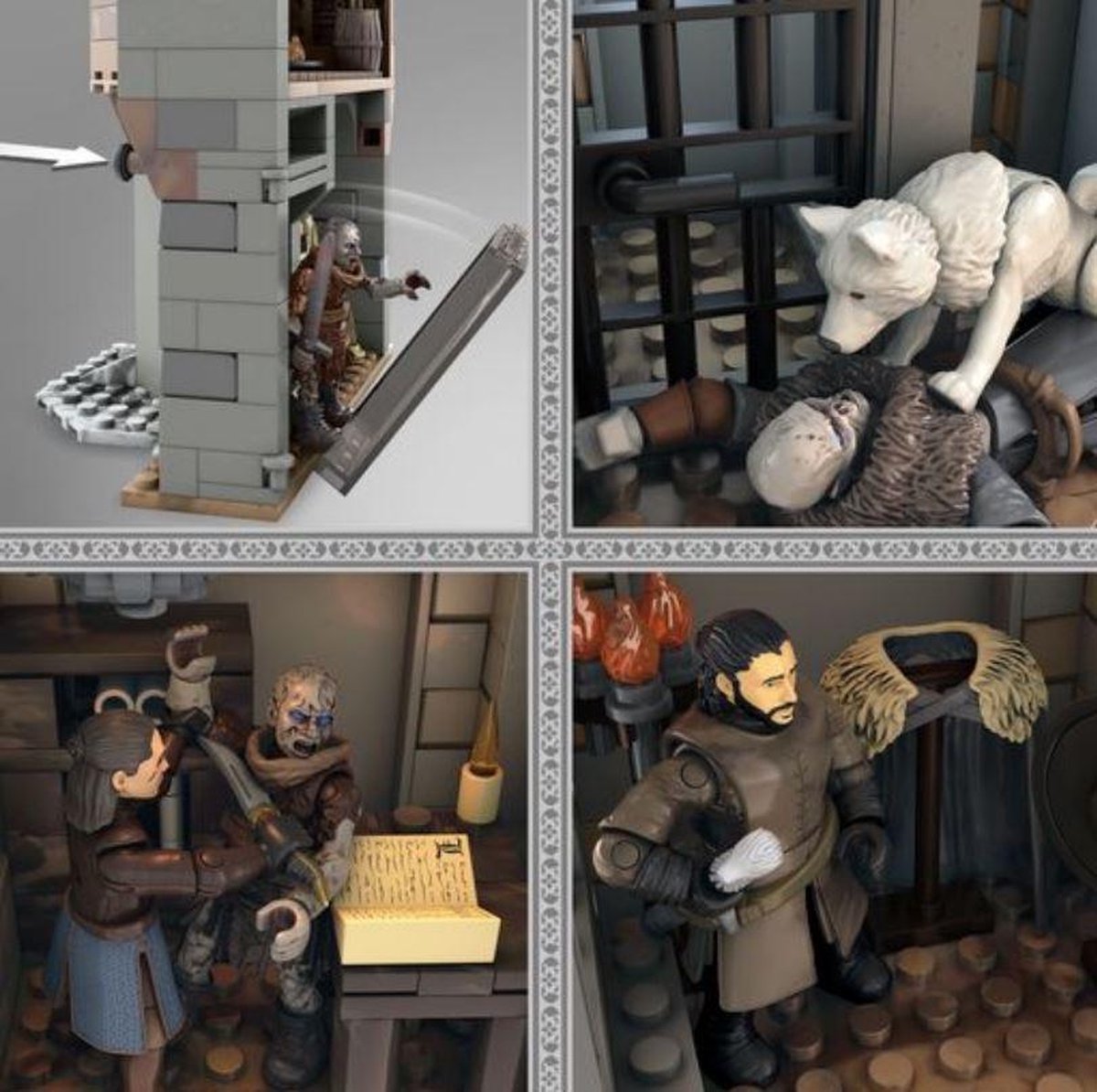 Mega Construx bouwset Battle of Winterfell GOT grijs 1208 delig