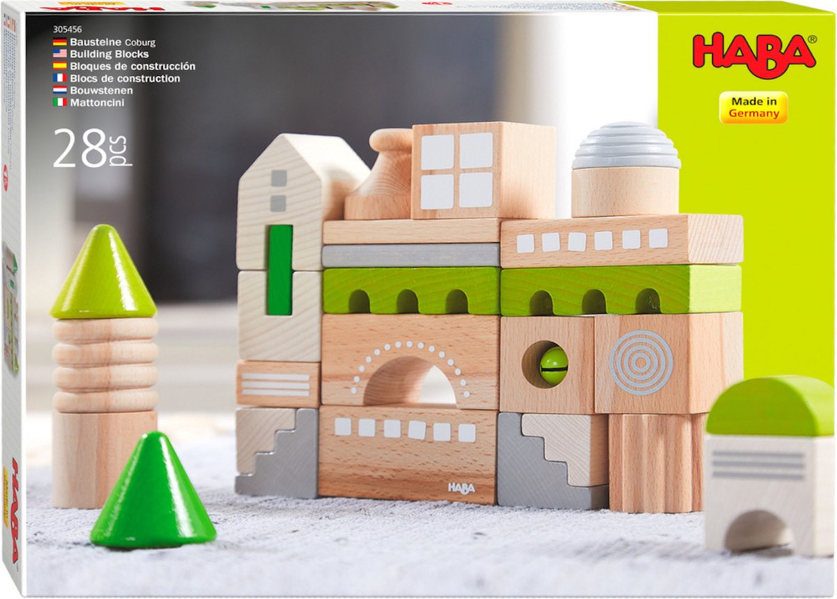 HABA bouwstenen junior hout groen 28 blokken