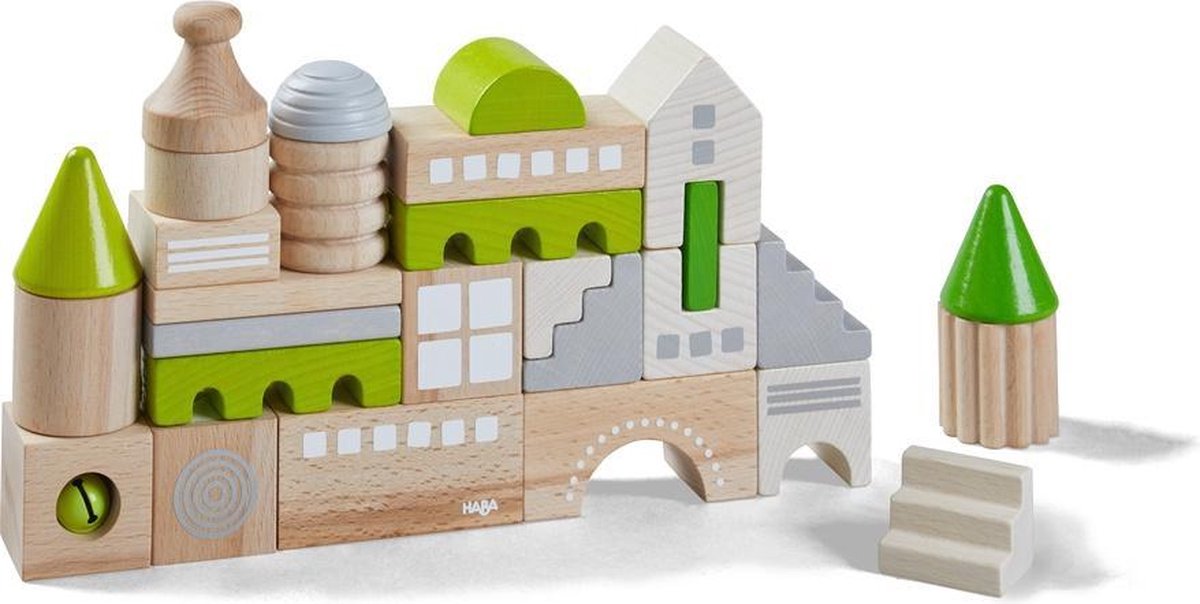 HABA bouwstenen junior hout groen 28 blokken
